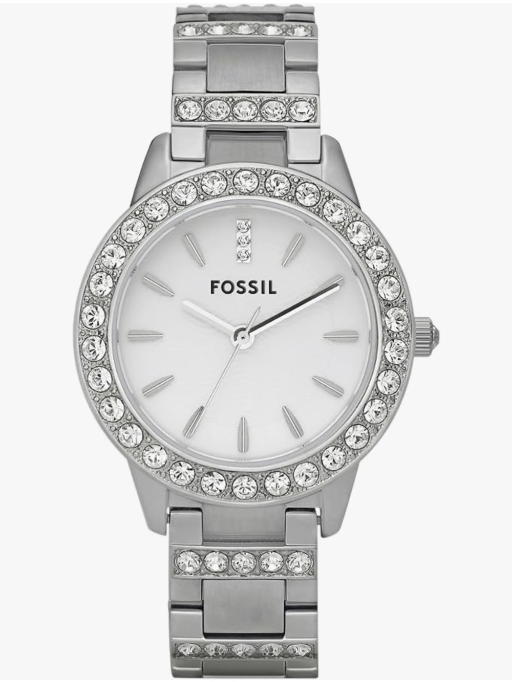 Fossil Silver Crystal-Accent Stainless Steel Women's Watch